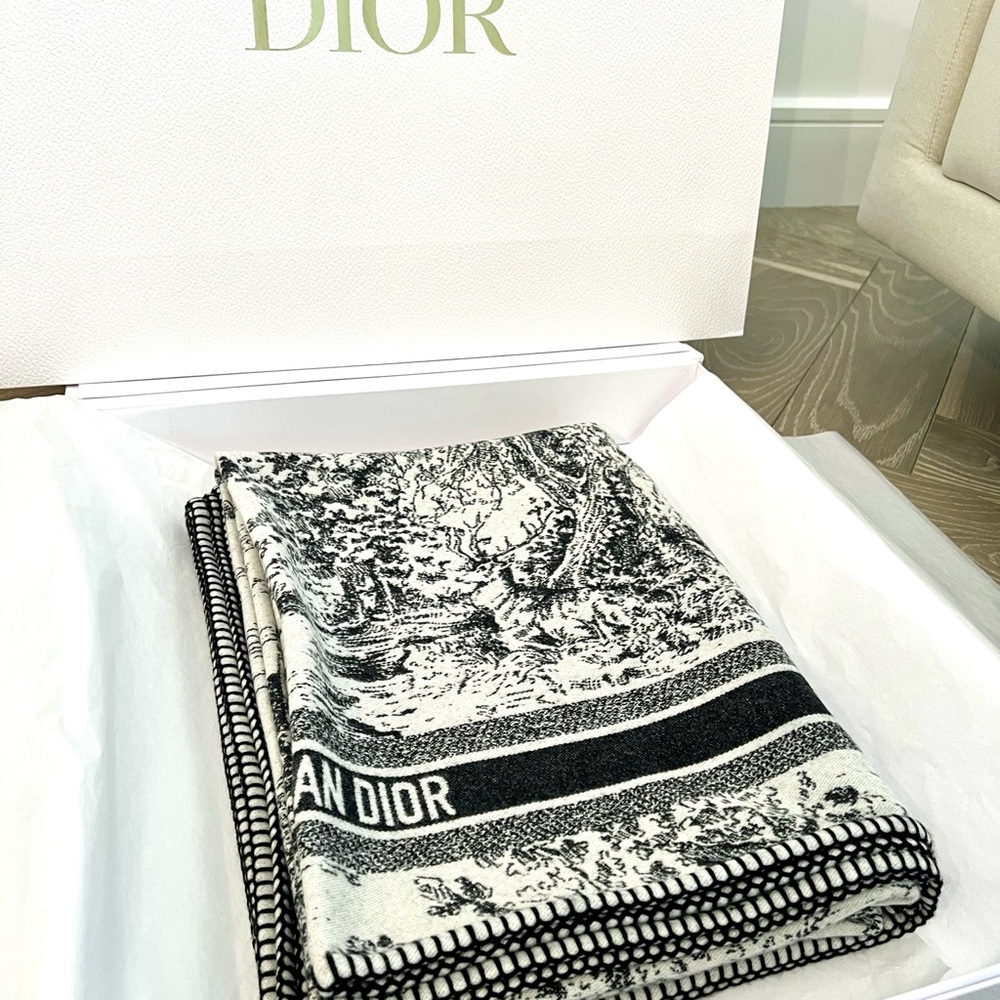Christian Dior Cashmere & Wool Throw Blanket